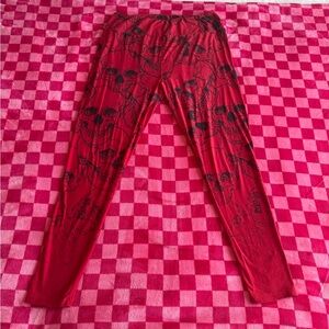Red and Black Skull Print LulaRoe Leggings